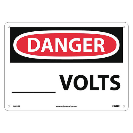 NMC Danger ___ Volts Sign, D421RB D421RB