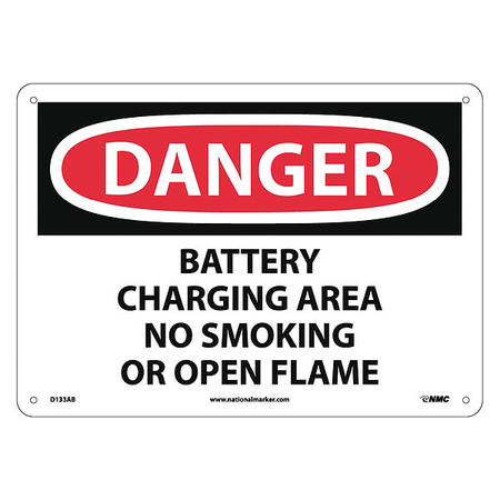 NMC Danger Battery Charging Area Sign, D133AB D133AB