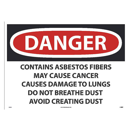 NMC Danger Asbestos May Cause Cancer Sign, Width: 28" D24PD