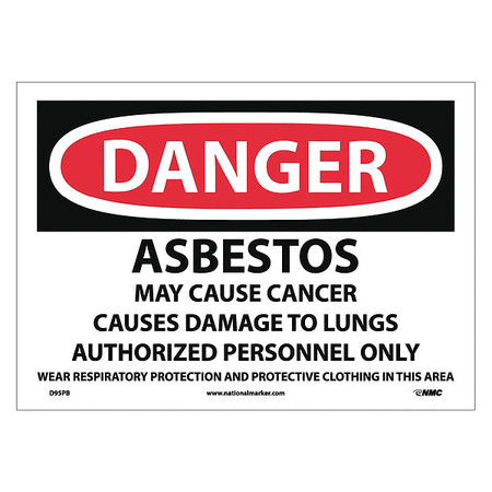 NMC Danger Asbestos Sign, D95PB D95PB