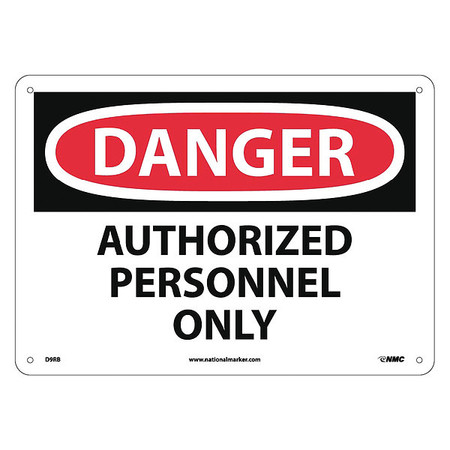 NMC Danger Authorized Personnel Only Sign, D9RB D9RB