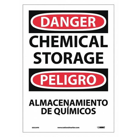 NMC Danger Chemical Storage Sign - Bilingual, ESD239PB ESD239PB