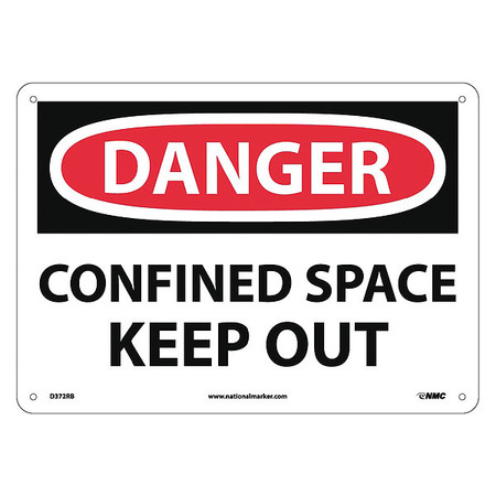 NMC Danger Confined Space Keep Out Sign, D372RB D372RB