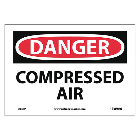 NMC Danger Compressed Air Sign, D243P D243P