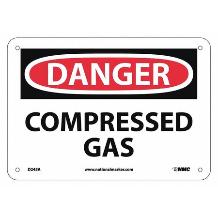 NMC Danger Compressed Gas Sign, D245A D245A