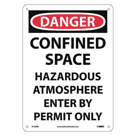 NMC Danger Confined Space Permit Required Sign, D163RB D163RB