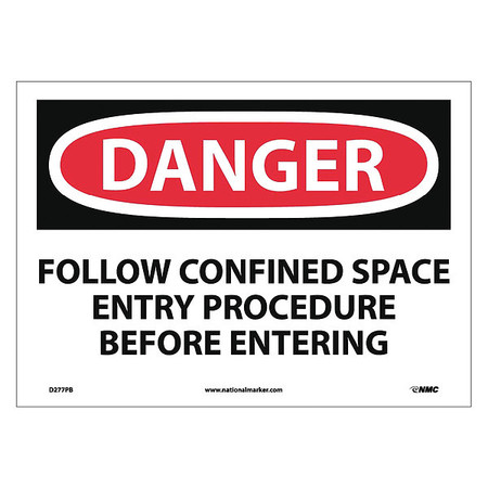 NMC Danger Confined Space Sign, D277PB D277PB