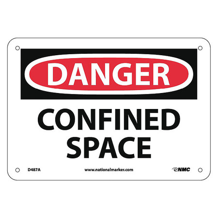 Nmc Danger Confined Space Sign, D487A D487A