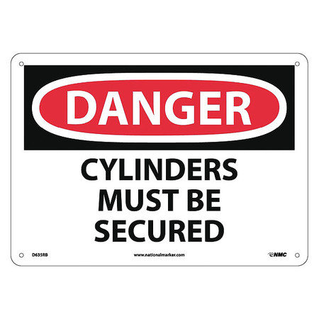 NMC Danger Cylinders Must Be Secured Sign, D635RB D635RB
