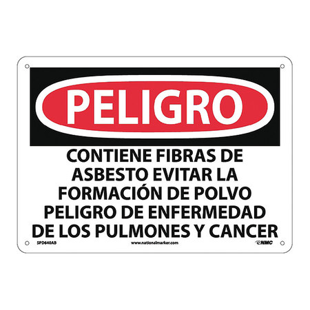 NMC Danger Contains Asbestos Sign - Spanish, SPD640AB SPD640AB