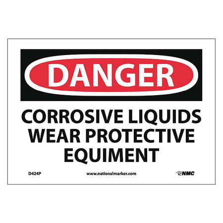 NMC Danger Corrosive Liquids Sign, D424P D424P