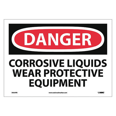 NMC Danger Corrosive Liquids Sign, D424PB D424PB