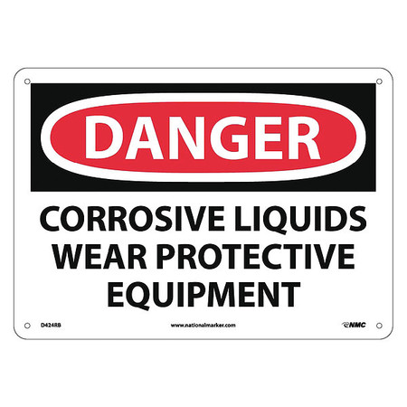 NMC Danger Corrosive Liquids Sign, D424RB D424RB