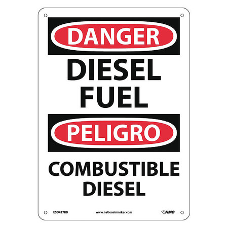 NMC Danger Diesel Fuel Sign - Bilingual, ESD427RB ESD427RB