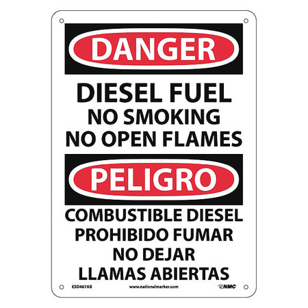 NMC Danger Diesel Fuel Sign - Bilingual, ESD467AB ESD467AB