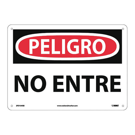 NMC Danger Do Not Enter Sign - Spanish, SPD104RB SPD104RB