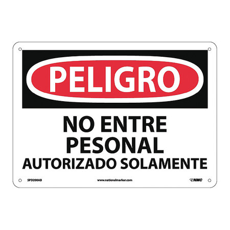 NMC Danger Do Not Enter Sign - Spanish, SPD200AB SPD200AB