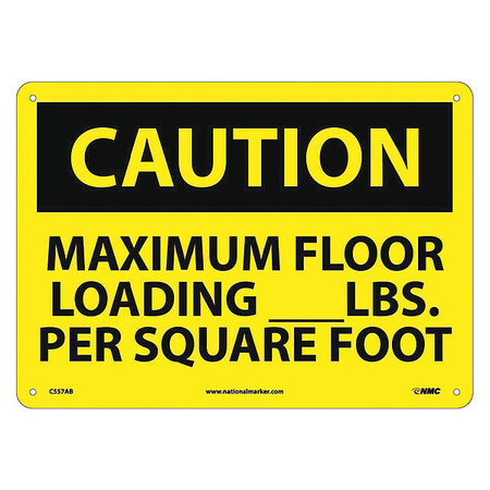 NMC Caution Maximum Floor Loading Sign, C557AB C557AB