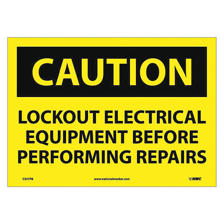 NMC Caution Lockout Electrical Equipment Sign C357PB