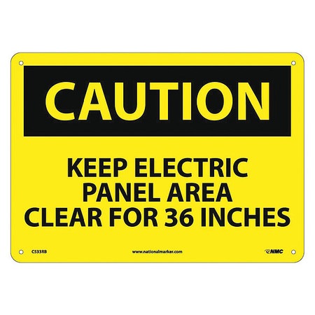 Nmc Caution Keep Electrical Panel Area Clear For 36 Inches Sign, C533RB C533RB