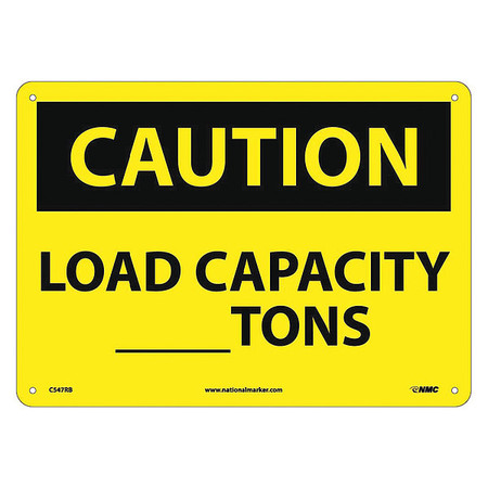 NMC Caution Load Capacity _Tons Sign, C547RB C547RB