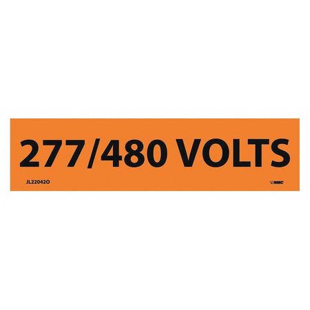 NMC Electrical Marker, 277/480 Volts, Pk25 JL22042O