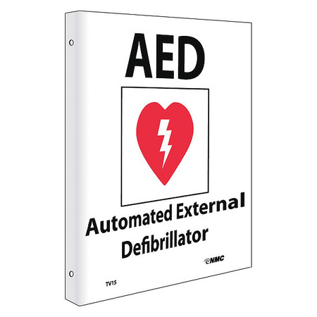 NMC AED Automated External Defibrillator 2-View Sign, TV15 TV15