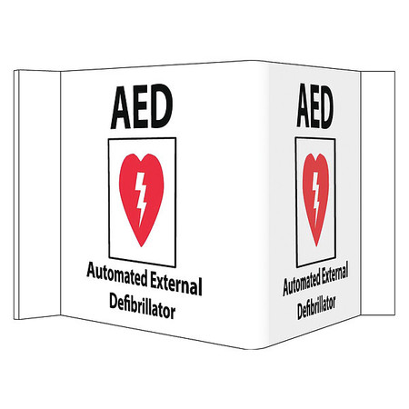 NMC AED Automated External Defibrillator 3-View Sign, VS27W VS27W