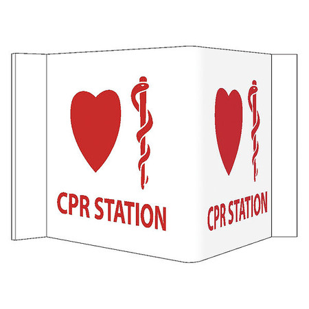 NMC CPR Station 3-View Sign, VS49W VS49W
