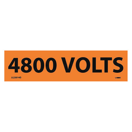 NMC VOLTAGE MARKER, PS VINYL, 4800 VOLTS, 1-1/8X4-1/2, PK25 JL22014O