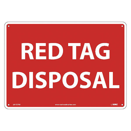 NMC RED TAG DISPOSAL, 10X14, RIGID PLASTIC LN157RB