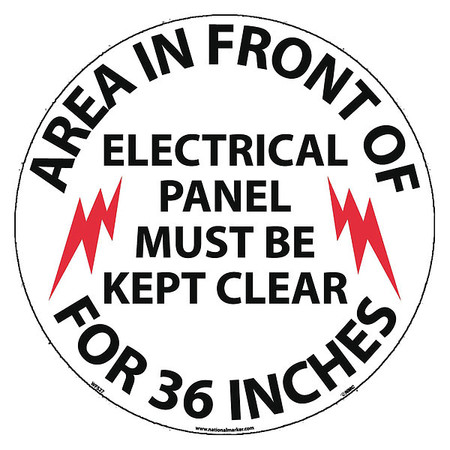 NMC Area In Front Of Electrical Panel Walk On Floor Sign, WFS27 WFS27