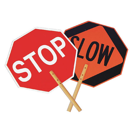 NMC Aluminum Reflective Safe-T-Paddle Stop/Slow Sign, PS4 PS4