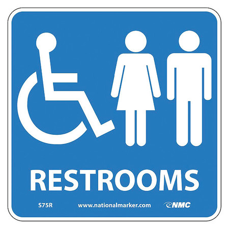 NMC Ada Location Marker Restrooms Sign, S75R S75R