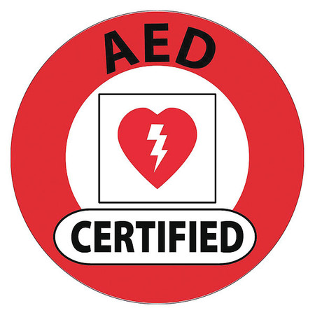 NMC AED Certified Hard Hat Label, Pk25, Material: Reflective Vinyl Sheeting HH132R