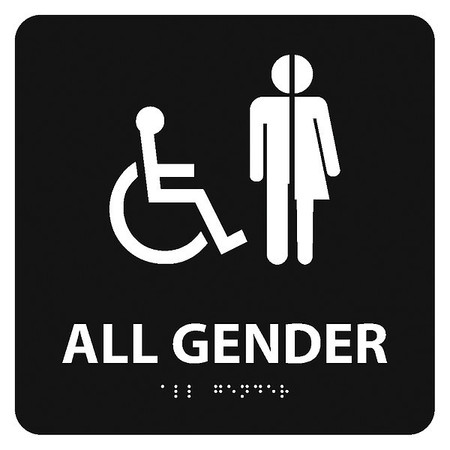 NMC All Gender/Handicapped Braille Ada Sign, ADA22BK ADA22BK