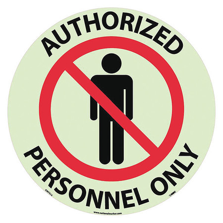NMC Authorized Personnel Only Glow Walk On Floor Sign, GWFS14 GWFS14