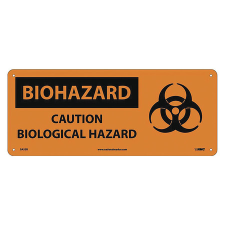 NMC Biohazard Caution Biological Hazard Sign, SA52R SA52R