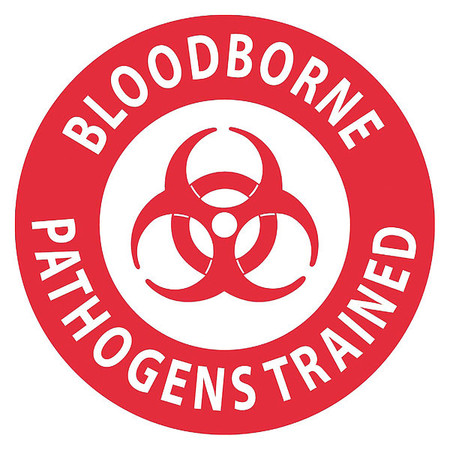 NMC Blood Bourne Pathogens Trained Hard Hat Label, Pk25 HH64