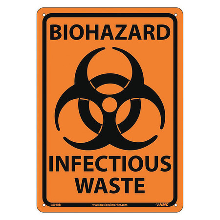 NMC Biohazard Infectious Waste Sign, M94RB M94RB