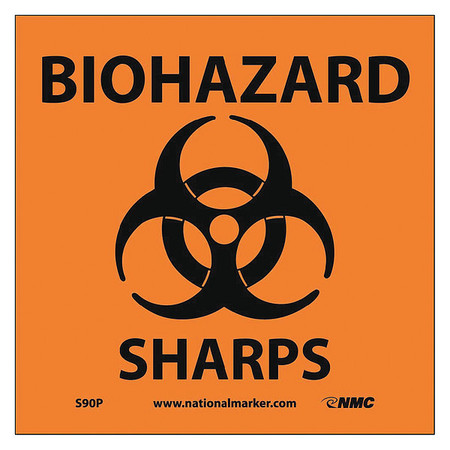 NMC Biohazard Sharps Sign, S90P S90P