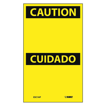 NMC Blank Caution Label - Bilingual, Pk5 ESC1AP