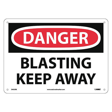 Nmc Blasting Keep Away, 10 in Height, 14 in Width, Rigid Plastic D402RB