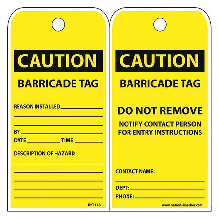 Nmc Caution Barricade Tag TAR136