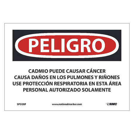 NMC Cadmium May Cause Cancer Causes Sign - Spanish, SPD28P SPD28P