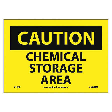 NMC Caution Chemical Storage Area Sign, C126P C126P