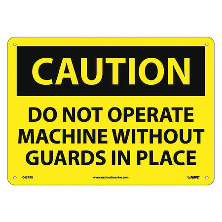 NMC Caution Do Not Operate Machine Without Guards Sign C457RB