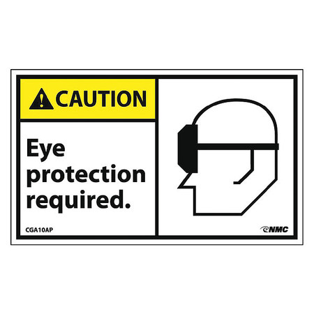 NMC Caution Eye Protection Required Label, Pk5 CGA10AP