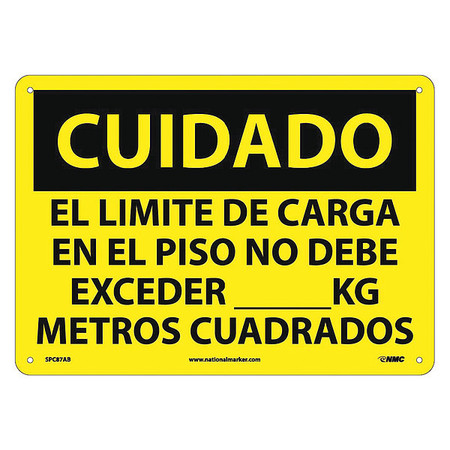 NMC Caution Floor Load Limit Sign - Spanish, SPC87AB SPC87AB