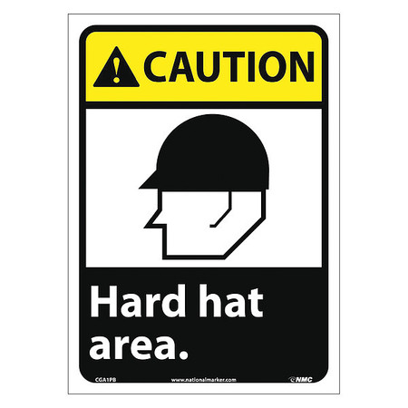 NMC Caution Hard Hat Area Sign CGA1PB